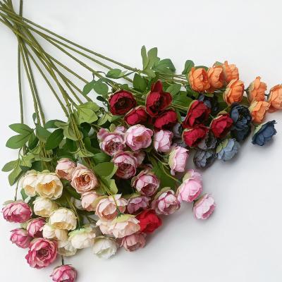 China 7 Wholesale High Quality Silk Peony Heads Artificial Flower Real Touch Silk Flowers For Wedding Party Home Decoration for sale