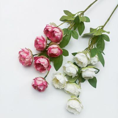 China Cheap And High Quality Silk Christmas Artificial Flower 7 Core Exquisite Peony for sale