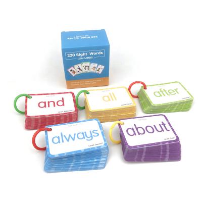 China Custom Thick Paper Kids Educational Cognitive Ring Flash Cards Educational for sale