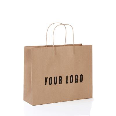 China Low Moq Size Handmade Custom Color And Logo Food Paper Packaging Bag Brown Kraft Paper Bags With Handles for sale