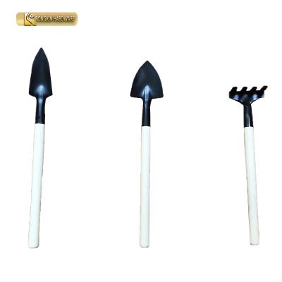 China Small gardening supply plant handle shovel direct three-piece garden anti-skid mini succulent pot tool kit/plants rake/shovel for sale