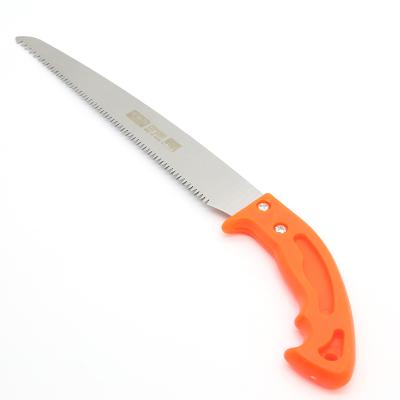 China Strong 14 Inch Durable Orange Plastic Handle Curved Hand Pruning Saw Handle Plastic Hand Saw for sale