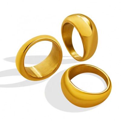 China 18K Gold Plated Shining Enviroment Friendly Titanium Steel Niche Design Niche Ring for sale