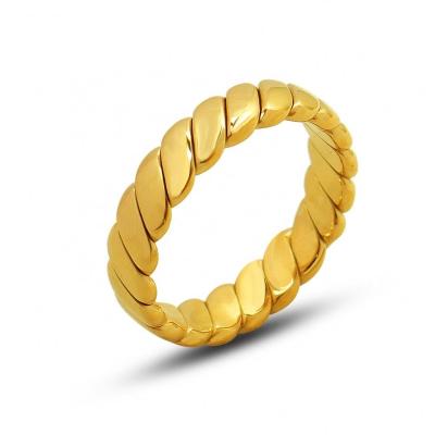 China Environmental Friendly Wholesale Price Vintage 18K Gold Plated Stainless Steel Ring Jewelry for sale