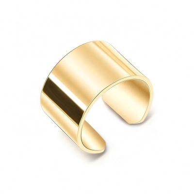 China TRENDY Gold Plated Rings Simple Stainless Steel Open Ring Women 'S Accessories Jewelry for sale