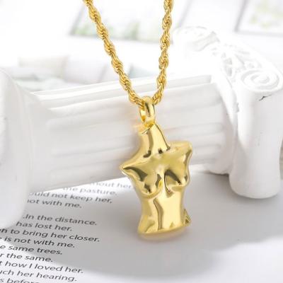 China Women Environmental Friendly Minimalist Punk Necklace Figure Necklaces Stainless Gold Plated Fashionable Color Jewelry Wholesale New Accessories for sale