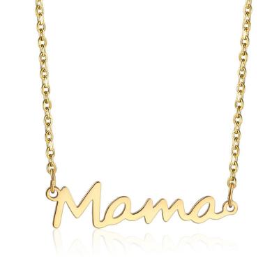 China Amazon Success Lead Free Nickel Free 18k Gold Plated Stainless Steel Mom Letter Necklace Design Pendant Jewelry for sale