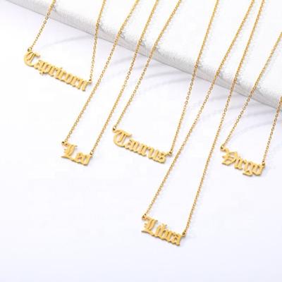 China Quality18k Gold Stainless Steel Zodiac Necklace Nickel Free Pendants For Women for sale