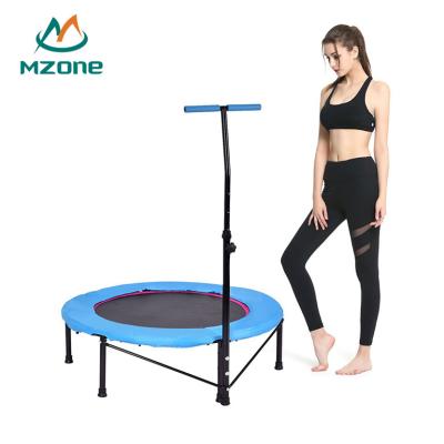 China 120 Kg Home Trampoline Cheap Jumping Sports Gym Fitness Mzone Indoor Mini Trampoline Professional With T Handle Bar For Adult for sale