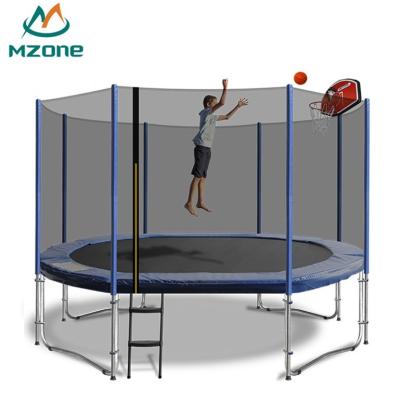 China Galvanized Steel+spring+pp Mzone Factory Supply 10x15ft Large Oval Trampoline With Safety Net for sale