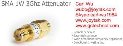 China SMA type attenuator 1 Watt 3Ghz SMA male to SMA female fixed attenuators / SMA-JK1W3G for sale