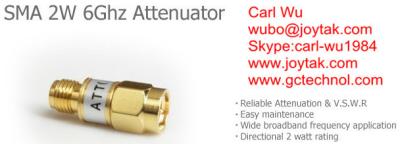 China SMA type attenuator 2 Watt 6Ghz SMA plug to SMA jack fixed attenuators / SMA-JK2W6G for sale