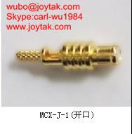 China High quality gold plated MCX streight crimp coaxial connector 50ohm MCX-J-1 open window for sale