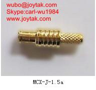 China High quality gold plated MCX male streight crimp coaxial connector 50ohm MCX-J-1.5A for sale