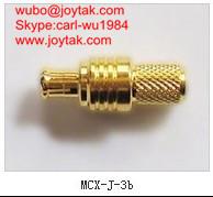 China High quality gold plated MCX plug streight crimp coaxial connector 50ohm MCX-J-3B for sale