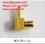 China High quality gold plated MCX plug right angle crimp type coaxial adapter MCX-JW-1.5A for sale