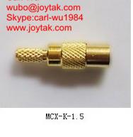 China High quality gold plated MCX jack streight crimp type coaxial adapter MCX-K-1.5 for sale