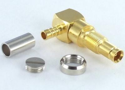 China 1.0/2.3 Right angle Jack bulkhead crimp connector female straight 75ohm for BT3002 cable for sale