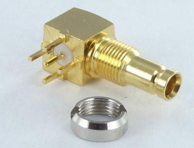 China 1.0/2.3 Right angle Jack PCB mount type connector female 75ohm for sale