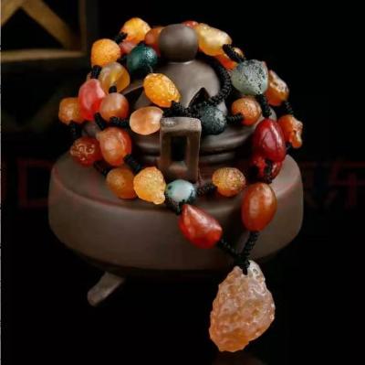 China New Alashan gobi colorful jade heart agate necklace CLASSIC natural stone acccessory necklace for womem and men for sale