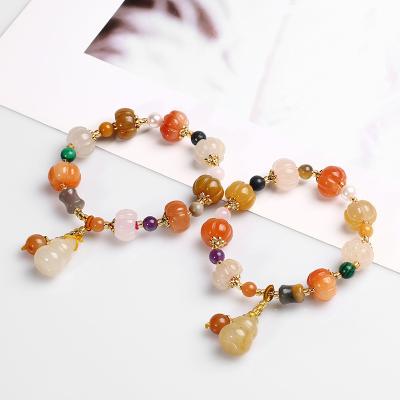 China Original Xinjiang Jade Pixiu Jade Bracelet Original Vintage Couples Lucky Bracelet Pumpkin Pumpkin Festival Gift Gourd Bracelet Gift For Lady for sale