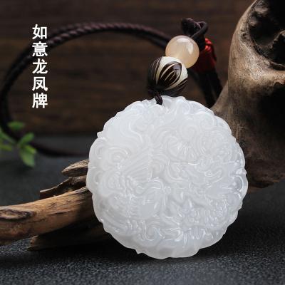 China Ethnic Sweater Chain Ethnic Pendant Chain Phoenix Dragon Buddha Jade Necklace Vintage Soft Simple Simple Pendant Accessories For Women for sale