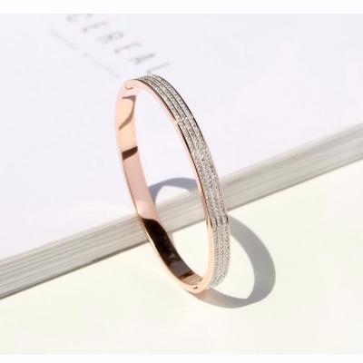 China CLASSIC Good Quality Pulseira Feminina Stainless Steel Bangles For Women Carter &Bangle Full CZ Crystal Gold Cuff Bangles Bracelet for sale