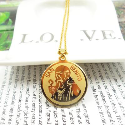 China San BENITO Initial Cross Charm Jewelry Religious Amulet Pendant Necklace Religion Christian Custom Stainless Steel Europe America For Men for sale