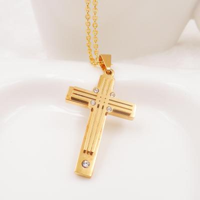 China Charm Religious Side Cross Necklaces 18 Stainless Steel Necklace Women Vintage Jewelry Chains Pendant Accessories For Men for sale