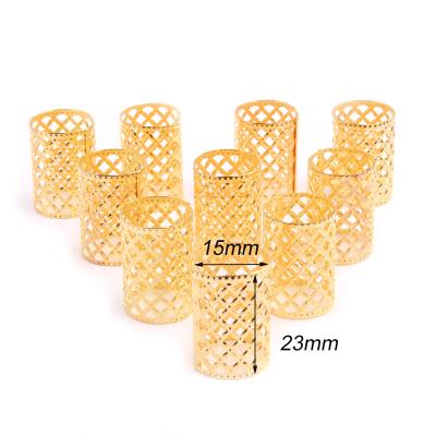 China Special Patterned 200pcs Dreadlocks Dreadlocks Beads Metal Dread Gold and Silver 23mm Hair Rings Locks Metal Cuffs Hair Decoration Braiding Hair Jewelry for sale