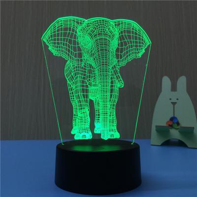 China Creative New Bedroom Item 3D LED Night Light For Home Decoration, 3D Night Lamp With Acrylic Elephant Illusion Design for sale