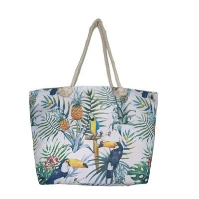 China Clear Large Capacity Shopping Bags ECO Hawaii Bag Summer Women's Custom Print Beach Bag for sale