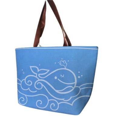 China 2021 summer new large capacity shopping bags silk-printed starfish design beach bag supermarket handheld shopping bag for sale