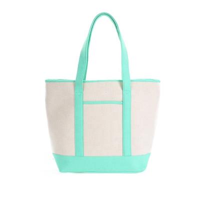 China New fashion white canvas beach handbag customized by professional manufacturer of large capacity shopping bags for sale