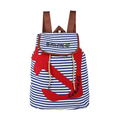 China Large Capacity Shopping Bag Manufacturer Customized ODM Travel Backpack,Polyester/Cotton Fabric Fashion Stripe Backpack Can Be Customized LOGO for sale