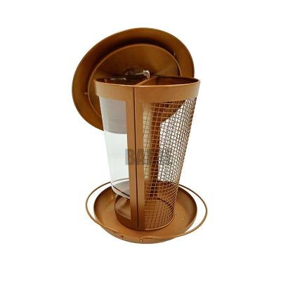 China Outdoor Metal Bird Feeder Lid and Tray Garden Automatic Hanging Wild 2 in 1 High Quality Bird Drinkware for sale