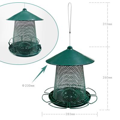 China Automatic No Squirrel Metal Outdoor Hanging Automatic Wild Bird Feeder Easy To Fill Garden Decoration for sale