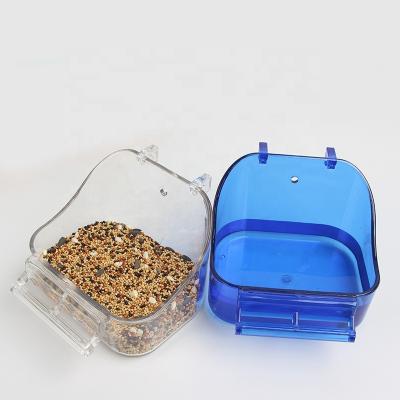 China Parrot Seed Food Container Parrot Seed Food Container Automatic Bird Feeder Acrylic Stocked Parakeet Water Dispenser Cage Accessories For Budgies for sale