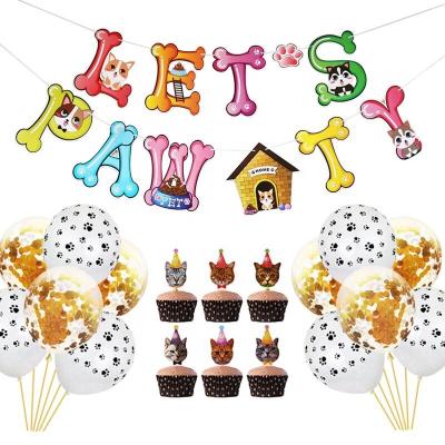 China Festival Decoration Dog Cat Birthday Party Supplies Outfit Girl Bandana Tutu Skirt Birthday Number Crown Hat Bow Tie Rose for sale