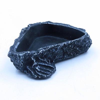 China Different Viable Kinds of Reptile Food and Water Bowls with Tongs Mimicking Natural Rock Breadworm Feeding for Dragon Leopard Lizard for sale