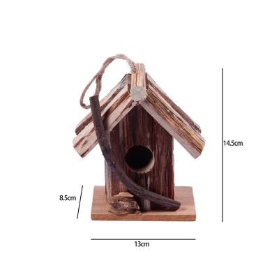 China Breathable Wooden Bird House Hanging Outside Garden Patio Decorative Hand Painted Aviary for sale