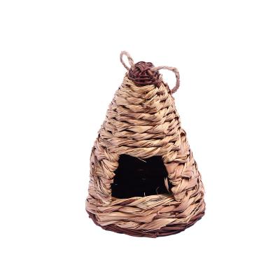 China Breathable Natural Grass Bird Hanging Housenest Hand - Woven Hummingbird Nest for sale