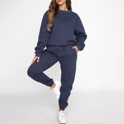 China 100% Cotton Women Clothing Seller Wholesale Tracksuit Sets Private Label Blank Fleece Sweat Suits Matching Sets for sale