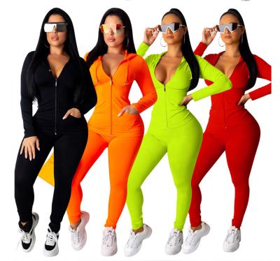 China New Design QUICK DRY Autumn Custom Logo Jogger Sweatpants And 2 Piece Hoodie Set Set Women 2 Piece Sweatsuit Set Tracksuit for sale