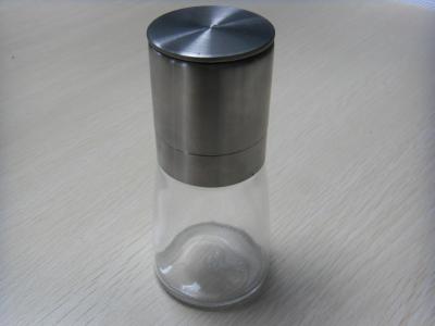 China Handle Mini Stainless Steel Pepper Mill / Stainless Steel Pepper Grinder for sale