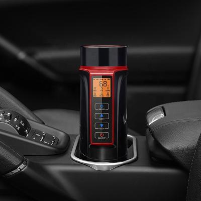 China Sustainable Car supplies intelligent water bottle 380ml Electric Heated Travel Coffee Cup 12V~24V Electric Heating kettle Smart Car Heating for sale