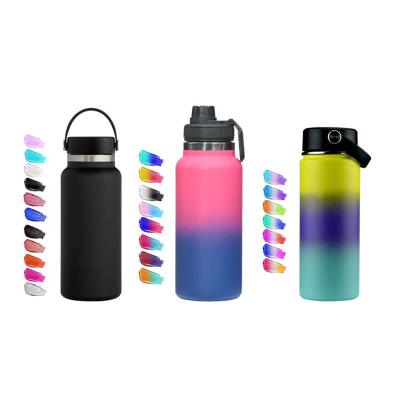 China Sustainable Custom Large Capacity Plastic Spray Gradient Color Space Pot Stainless Steel Portable Travel Thermos Outdoor for sale