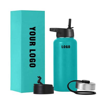 China Sustainable Custom Logo Bpa Free 32oz Insulated Vacuum Wide Mouth Stainless Steel Sports Water Bottle for sale