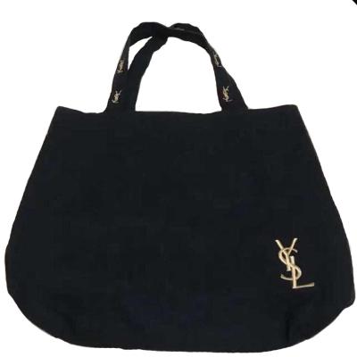 China Cloth Fashion Shoulder Bag Black Embroidery Ladies Shopping Bag for sale