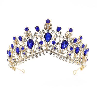 China NeeFu WoFu's Princess Tiaras Crown Headband Wedding Hair Jewelry Sapphire Tiaras and Crowns Headdress Luxury Headband for sale